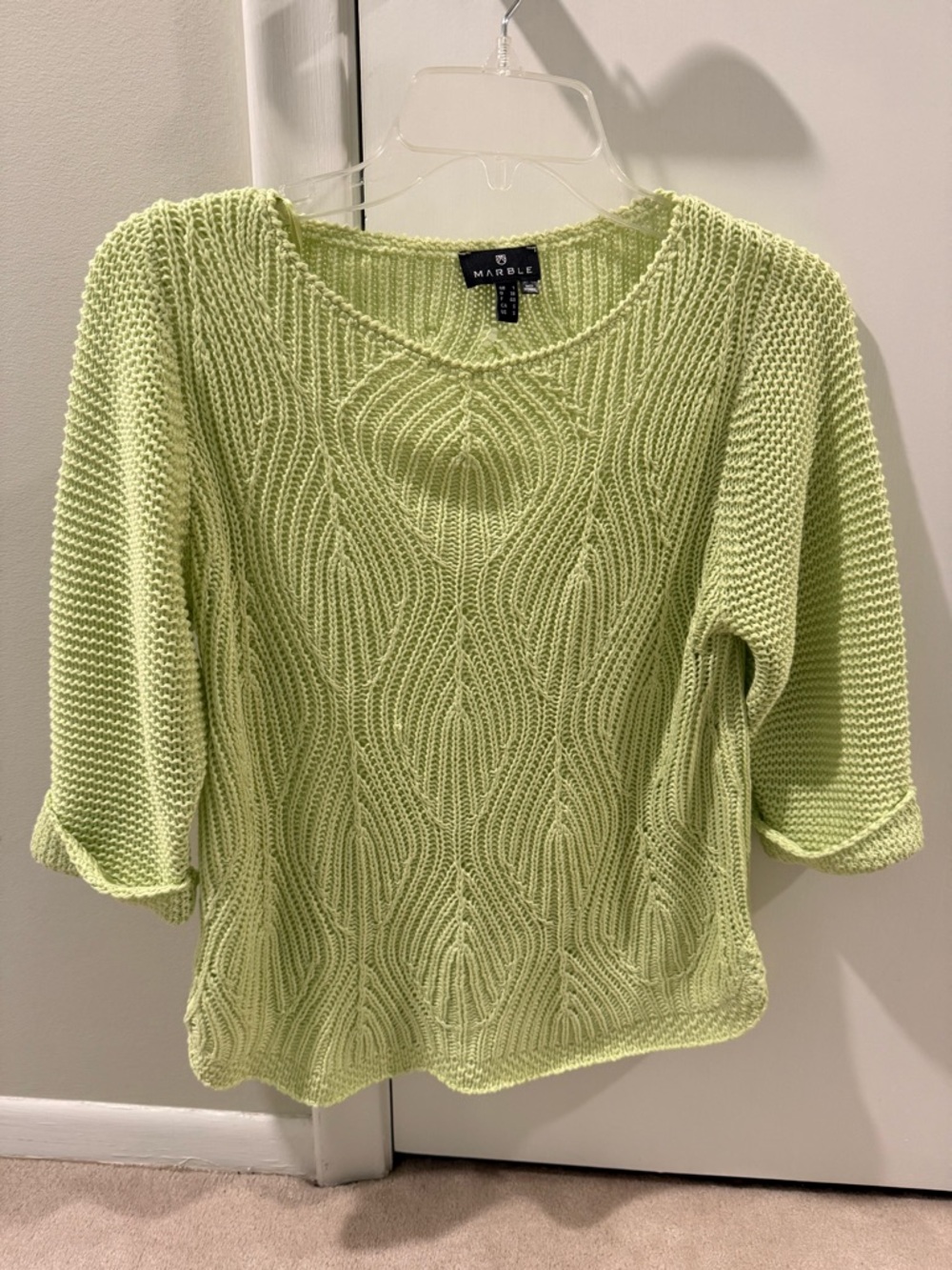 MARBLE Lime Green Knit Top